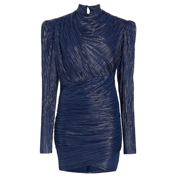 SABINA MUSÁYEV Maya Foiled Pleated Knit Minidress size M - Picture 2 of 12